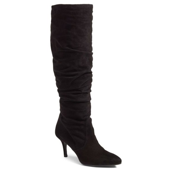 $700 STUART WEITZMAN Lafayette Slouch Boot OVER THE KNEE SUEDE BLACK 8.5 (JB25) - Picture 2 of 10